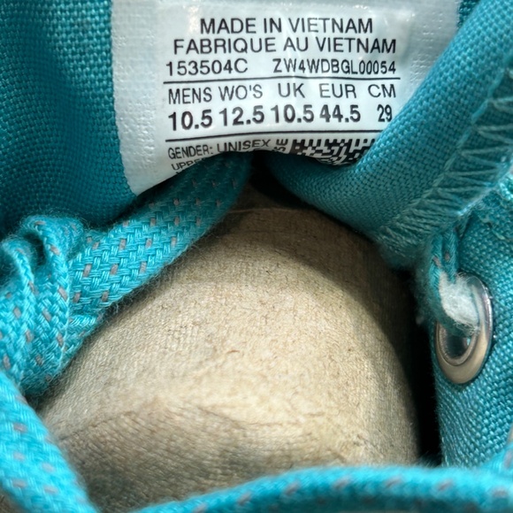 Converse CTAS Shield Canvas Ox‎ Aegean Aqua Black Buff Shoes - Picture 7 of 9